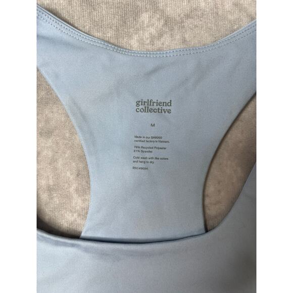 Girlfriend Collective Paloma Racerback Bra Top Activewear sz M Blue Pilates Yoga - Picture 3 of 5